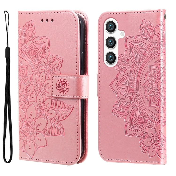 Seven-petal Flowers Embossing Leather Phone Case, For Galaxy S26 5G, For Galaxy S25 Edge 5G, For Galaxy S25 5G, For Galaxy S25+ 5G