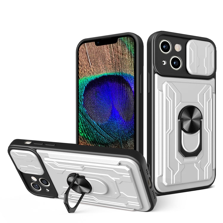 Sliding Camshield TPU+PC Phone Case with Card Slot, For iPhone 15 Plus, For iPhone 15