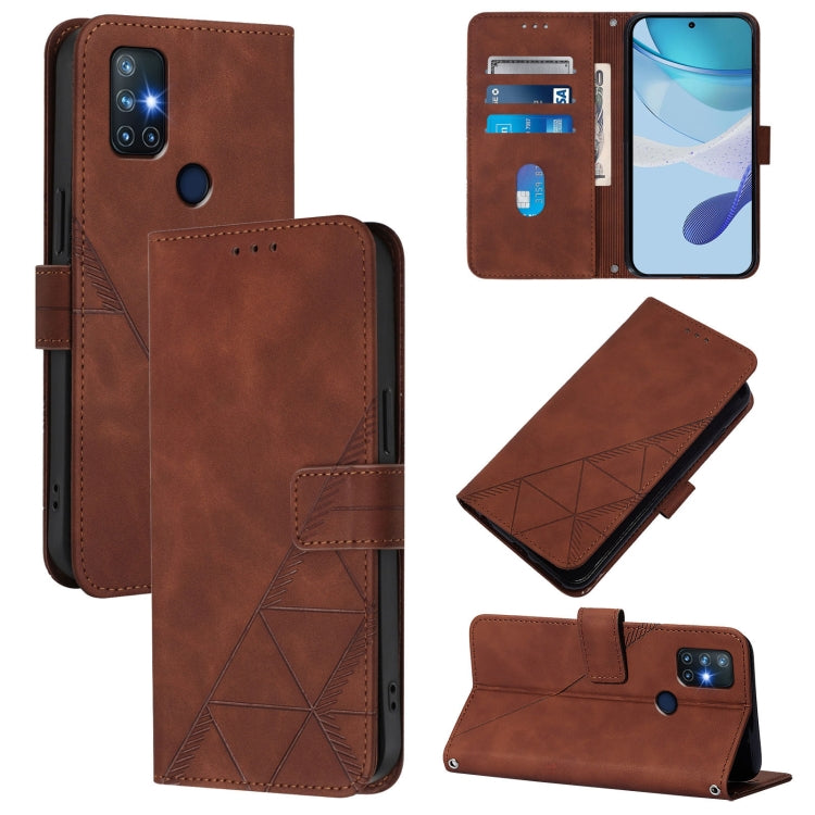 Crossbody 3D Embossed Flip Leather Phone Case, For OnePlus Nord N10 5G