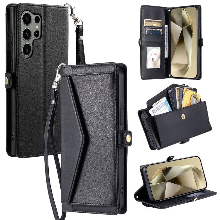 Wallet Multi-card Slot Leather Phone Case with Lanyard, For Samsung Galaxy S25 Edge 5G, For Samsung Galaxy S25 5G, For Samsung Galaxy S25+ 5G, For Samsung Galaxy S25 Ultra 5G