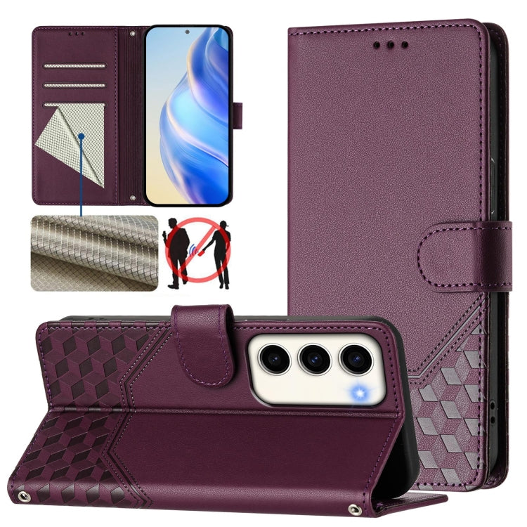 Honeycomb Embossing RFID Leather Phone Case, For Samsung Galaxy S23 FE 5G, For Samsung Galaxy S23 Ultra 5G, For Samsung Galaxy S23+ 5G, For Samsung Galaxy S23 5G