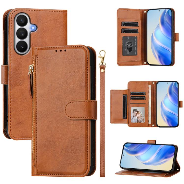 Multi-Card Slots Zipper Wallet Leather Phone Case, For Samsung Galaxy S26+ 5G, For Samsung Galaxy S26 Edge 5G, For Samsung Galaxy S26 Ultra 5G, For Samsung Galaxy S26 5G