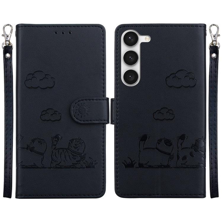 Cute Cats RFID Leather Phone Case, For Samsung Galaxy S24 5G, For Samsung Galaxy S23 FE 5G, For Samsung Galaxy S23 Ultra 5G, For Samsung Galaxy S23+ 5G