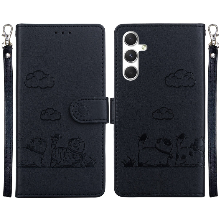Cute Cats RFID Leather Phone Case, For Samsung Galaxy S25 FE 5G, For Samsung Galaxy S25 Edge 5G, For Samsung Galaxy S25 5G, For Samsung Galaxy S25+ 5G