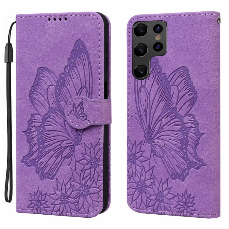 Retro Skin Feel Butterflies Embossing Horizontal Flip Leather Phone Case, For Samsung Galaxy S25 FE 5G, For Samsung Galaxy S25 5G, For Samsung Galaxy S25+ 5G, For Samsung Galaxy S25 Ultra 5G