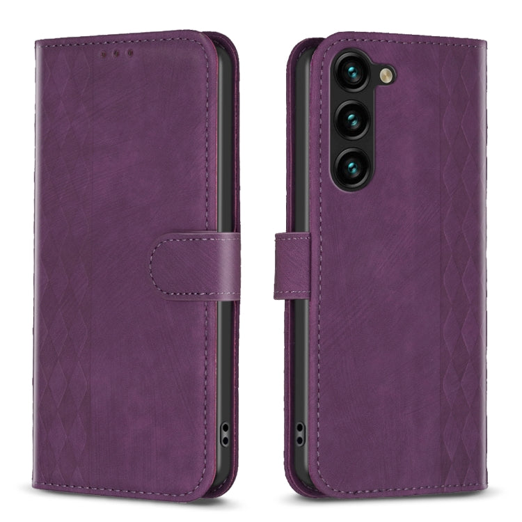 Plaid Embossed Leather Phone Case, For Samsung Galaxy S25 5G, For Samsung Galaxy S25+ 5G