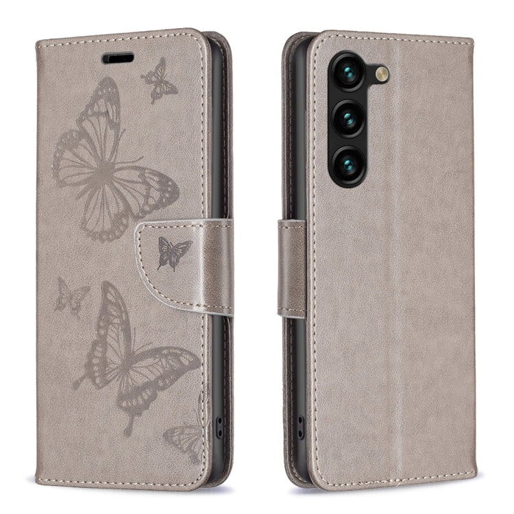 Embossing Two Butterflies Pattern Leather Phone Case, For Samsung Galaxy S25 5G, For Samsung Galaxy S25+ 5G
