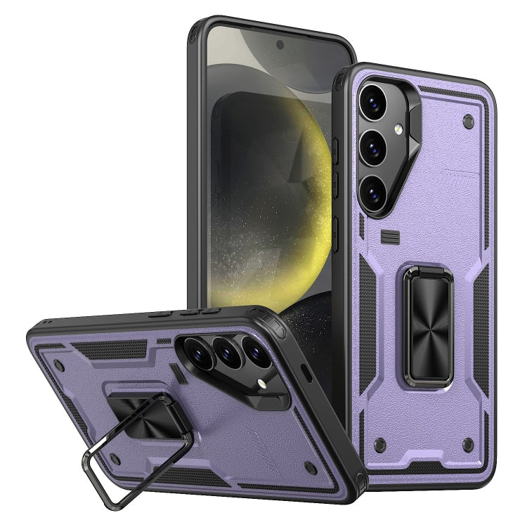 Ring Holder PC Hybrid TPU Phone Case, For Samsung Galaxy S24 FE 5G, For Samsung Galaxy S24 Ultra 5G, For Samsung Galaxy S24+ 5G