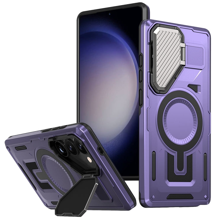 Shield Frame Holder MagSafe Phone Case, For Samsung Galaxy S23 FE 5G, For Samsung Galaxy S23 Ultra 5G, For Samsung Galaxy S23+ 5G