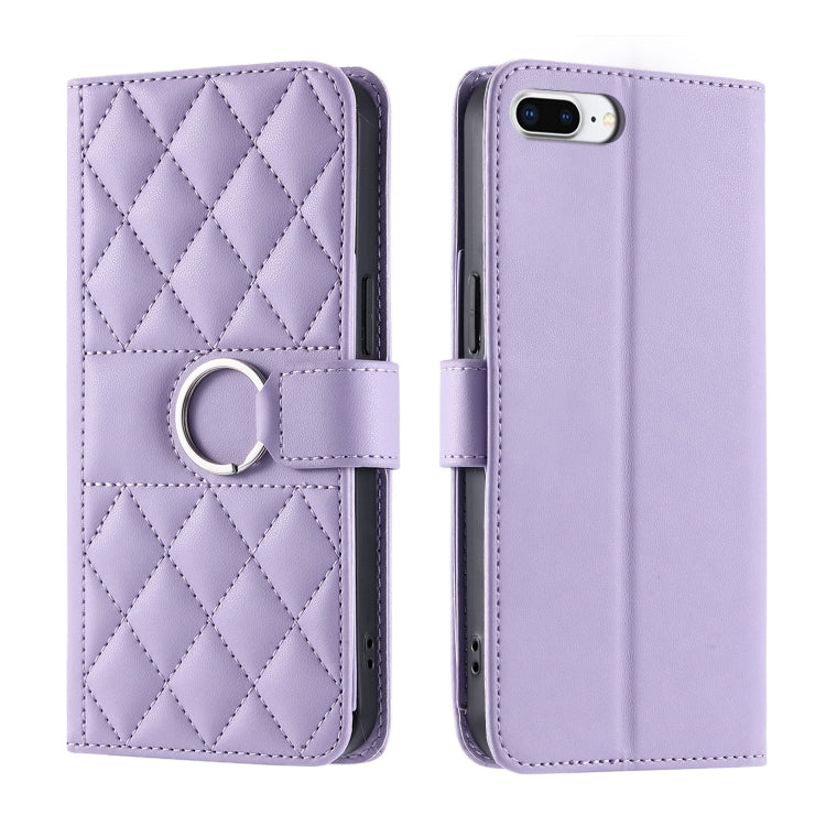 Ring Buckle Rhombic Leather Phone Case, For iPhone XR, For iPhone XS Max, For iPhone 7 Plus / 8 Plus