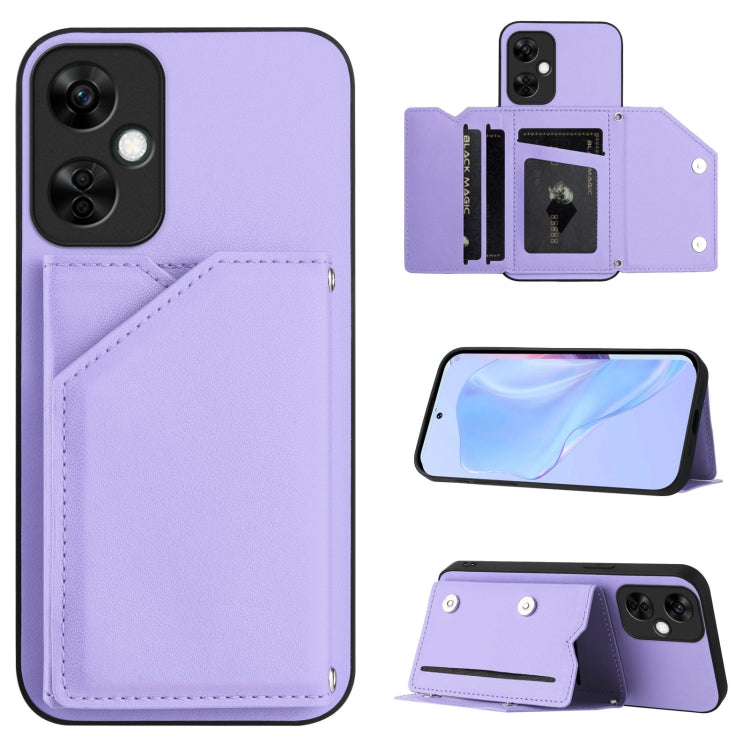 Skin Feel Four Card Slots Phone Case with Wrist Strap, For OnePlus Nord CE4, For OnePlus Nord CE 3 Lite