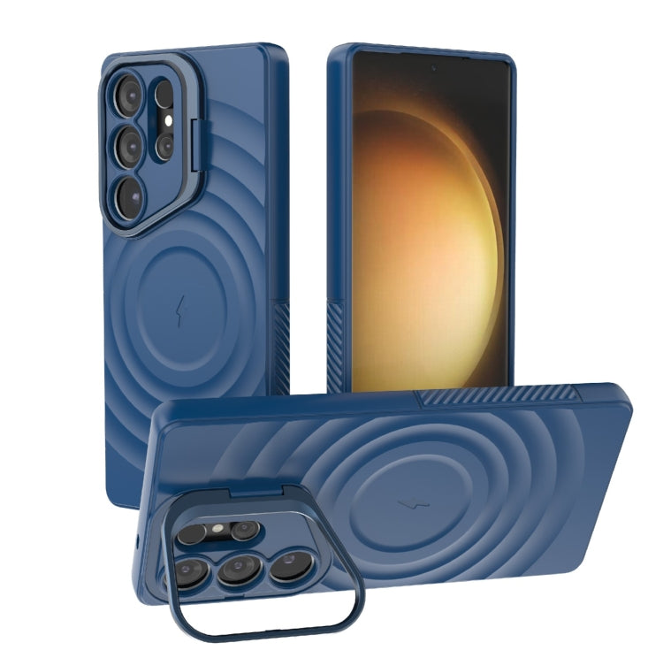 Lens Frame Bracket Corrugated MagSafe Phone Case, For Samsung Galaxy S25+ 5G, For Samsung Galaxy S25 Ultra 5G