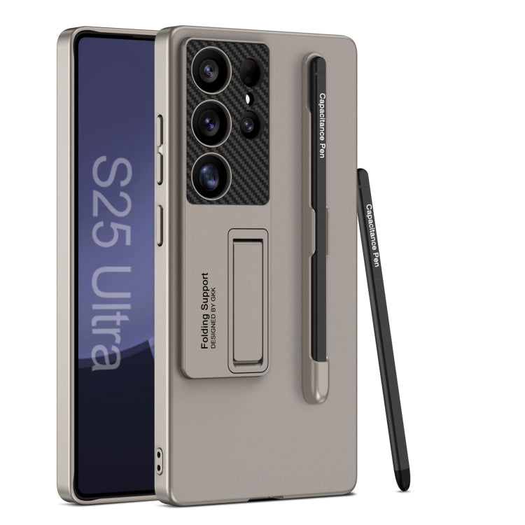 GKK Ultra-thin Holder Phone Case with Pen Slots & Stylus Pen, For Samsung Galaxy S26 Ultra 5G, For Samsung Galaxy S25 5G, For Samsung Galaxy S25+ 5G, For Samsung Galaxy S25 Ultra 5G