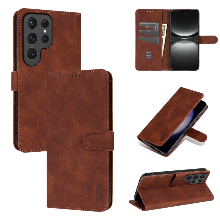 AZNS Skin Feel Calf Texture Flip Leather Phone Case, For Samsung Galaxy S25 Ultra 5G