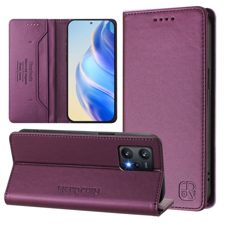 RC01 Dual-Folded Magnetic Suction RFID Leather Phone Case, For Realme GT Neo 3, For Realme 8 5G / 9 5G Indian / V13 5G, For Realme 9 Pro 5G Global / 9 5G EU Version