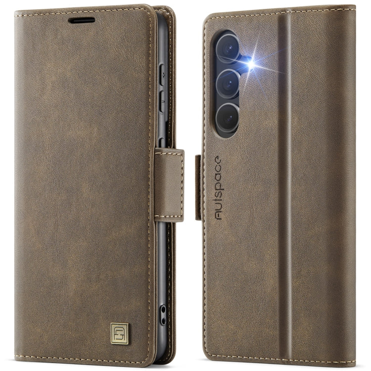 AutSpace A11 Side Buckle MagSafe Magnetic RFID Phone Leather Case, For Samsung Galaxy S26+ 5G, For Samsung Galaxy S26 Ultra 5G, For Samsung Galaxy S26 5G, For Samsung Galaxy S25 FE 5G, For Samsung Galaxy S25 Edge 5G, For Samsung Galaxy S25 5G