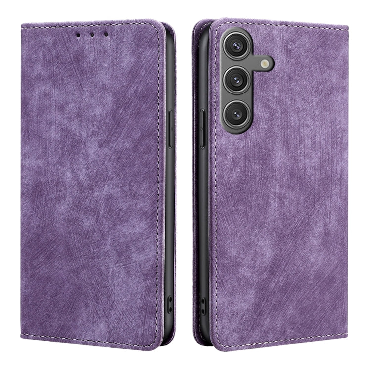 RFID Anti-theft Brush Magnetic Leather Phone Case, For Samsung Galaxy S26+ 5G, For Samsung Galaxy S26 Ultra 5G, For Samsung Galaxy S26 5G, For Samsung Galaxy S25 5G