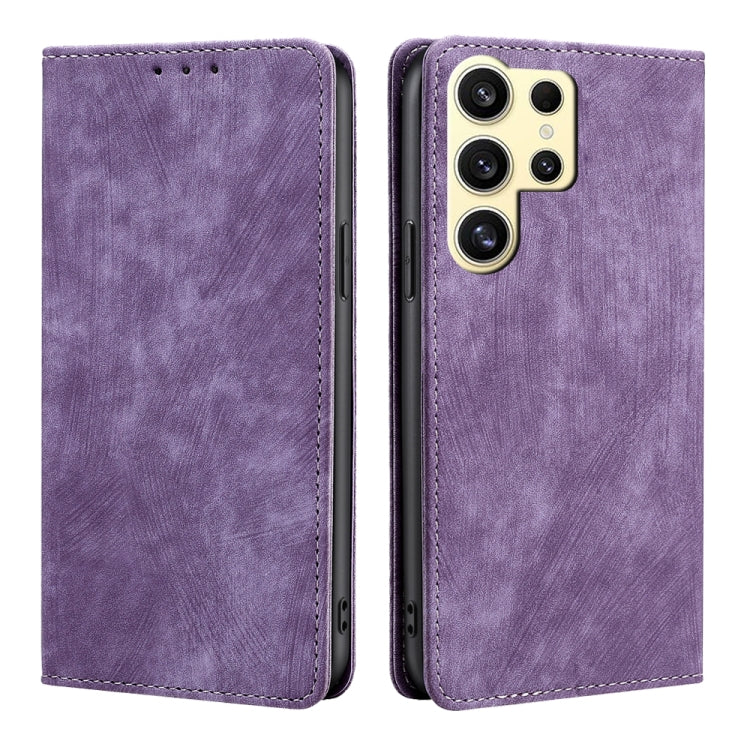 RFID Anti-theft Brush Magnetic Leather Phone Case, For Samsung Galaxy S25+ 5G, For Samsung Galaxy S25 Ultra 5G