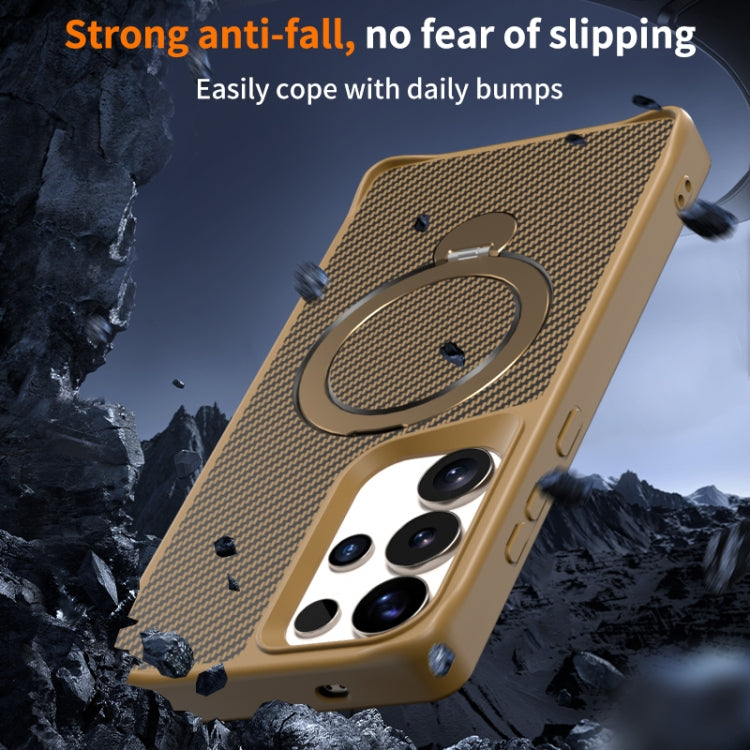 Carbon Fiber Texture 360 MagSafe Holder Phone Case, For Samsung Galaxy S26 5G, For Samsung Galaxy S25 / S24 5G, For Samsung Galaxy S25+ / S24+ 5G, For Samsung Galaxy S25 Ultra 5G, For Samsung Galaxy S24 Ultra 5G