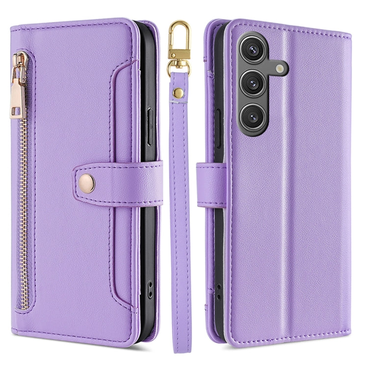 Sheep Texture Cross-body Zipper Wallet Leather Phone Case, For Samsung Galaxy S26+ 5G, For Samsung Galaxy S26 Ultra 5G, For Samsung Galaxy S26 5G, For Samsung Galaxy S25 5G
