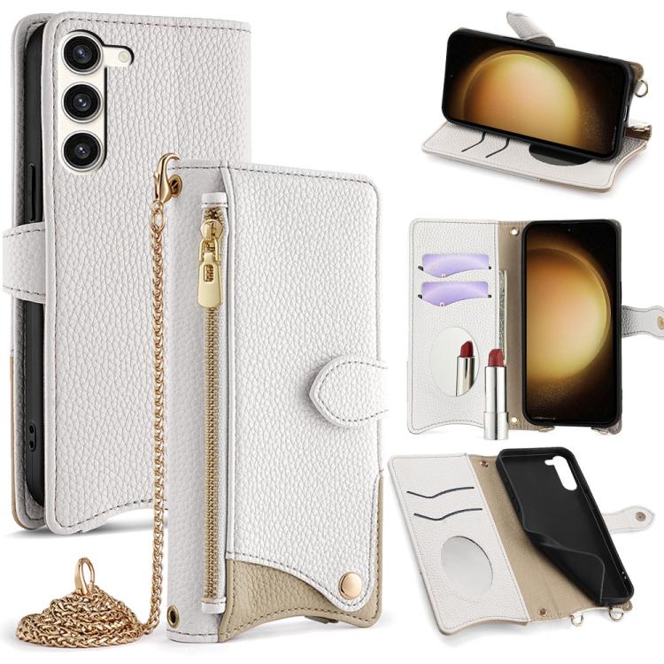 Crossbody Chain Fishtail Litchi Leather Phone Case, For Samsung Galaxy S24 5G, For Samsung Galaxy S23 FE 5G, For Samsung Galaxy S23 Ultra 5G, For Samsung Galaxy S23+ 5G