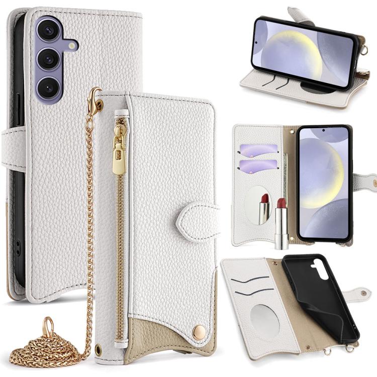 Crossbody Chain Fishtail Litchi Leather Phone Case, For Samsung Galaxy S25+ 5G, For Samsung Galaxy S25 Ultra 5G, For Samsung Galaxy S24 Ultra 5G, For Samsung Galaxy S24+ 5G