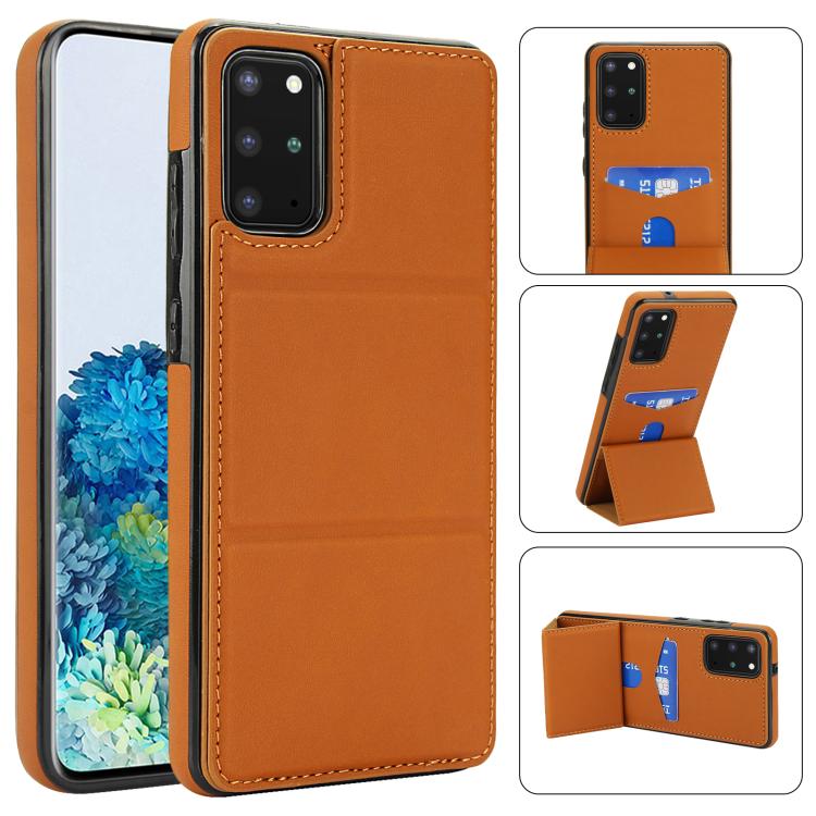 Tri-fold Holder Leather Phone Case with Card Slot, For Samsung Galaxy S20+, For Samsung Galaxy S20