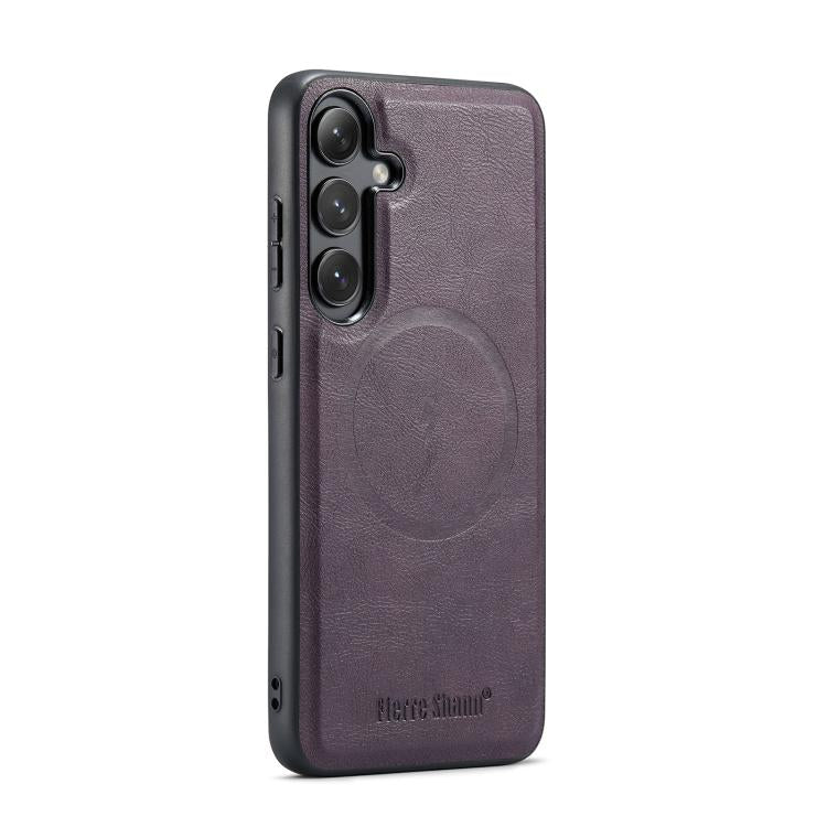 Fierre Shann FS-027 Cowhide Texture MagSafe Magnetic Phone Case, For Samsung Galaxy S25+ 5G, For Samsung Galaxy S25 Ultra 5G, For Samsung Galaxy S24 FE 5G