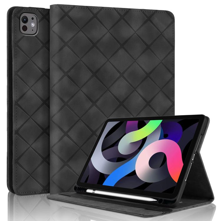 Rhombus Embossed Leather Smart Tablet Case