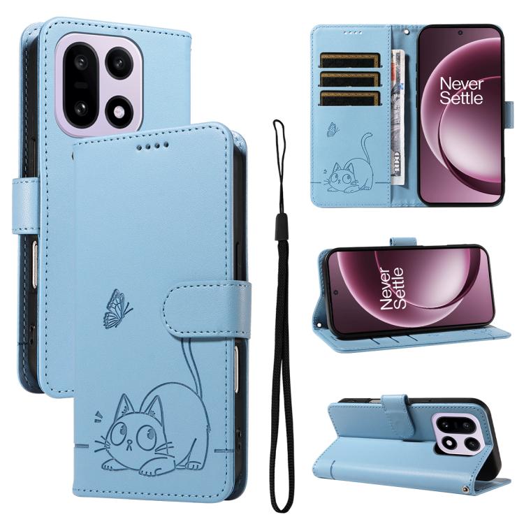 Adorable Cat Embossed Pattern Flip Leather Phone Case, For OnePlus Nord CE6 Lite/Turbo 6X 5G, For OnePlus Ace 6 Ultra, For OnePlus Ace 6, For OnePlus 15