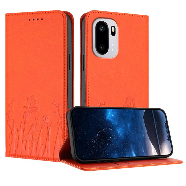 Tulips Butterfly Pattern Magnetic Vegan Leather Phone Case, For OnePlus Turbo 6, For OnePlus Ace 6