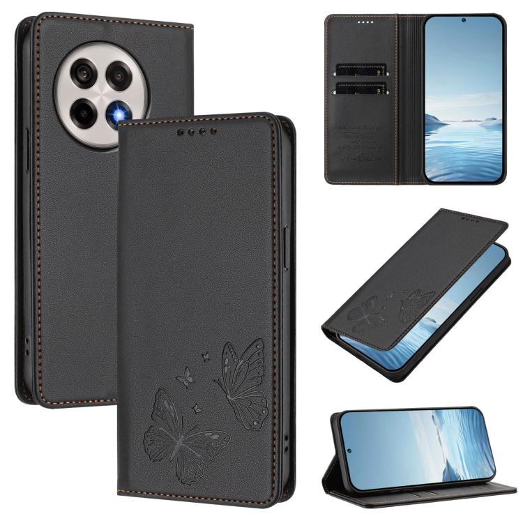 Strong Magnetic Dual Butterfly RFID Vegan Leather Phone Case, For OnePlus 13T, For OnePlus 13R / Ace 5 / Ace 5 Pro