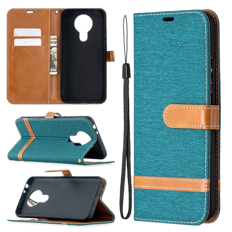 Color Matching Denim Texture Leather Case with Holder & Card Slots & Wallet & Lanyard, For Nokia 2.4, For Nokia 3.4