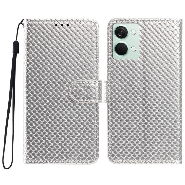 Mirrored Buckle Vegan Leather Phone Case with Small Black Cord, For OnePlus Nord CE4, For OnePlus Nord 3