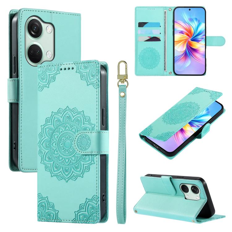 Totem Embossed Magnetic Closure Vegan Leather Phone Case with Strap, For OnePlus Ace 2V