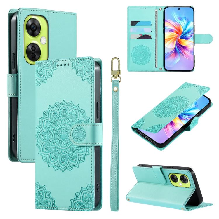 Totem Embossed Magnetic Closure Vegan Leather Phone Case with Strap, For OnePlus 12R, For OnePlus Nord N30, For OnePlus Nord CE 3 Lite