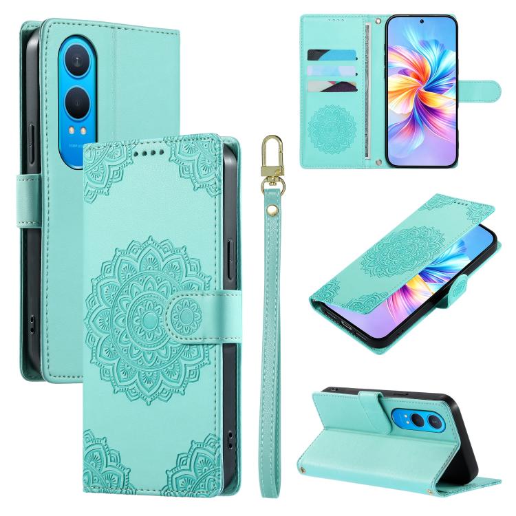 Totem Embossed Magnetic Closure Vegan Leather Phone Case with Strap, For OnePlus 15, For OnePlus 13R, For OnePlus Nord CE 4 Lite