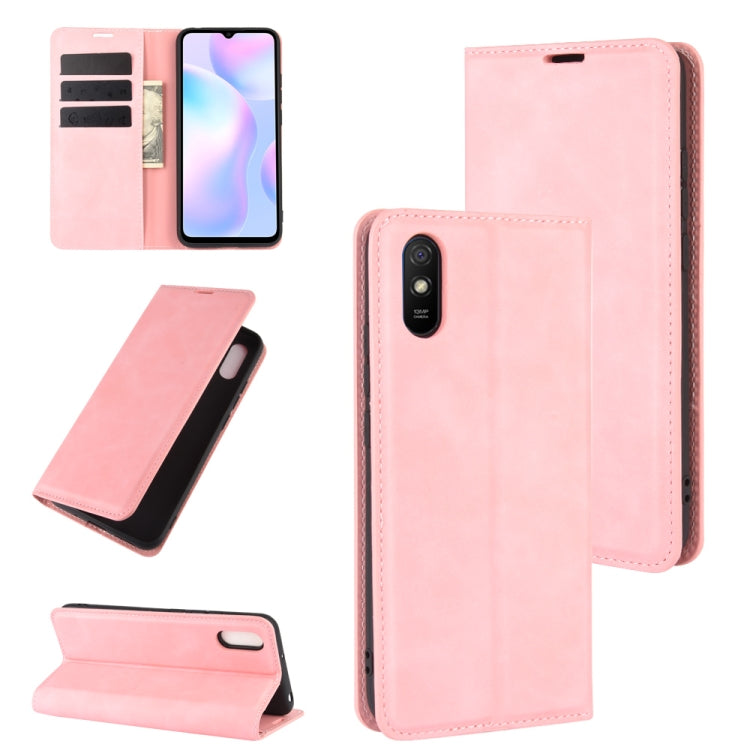 For Xiaomi Redmi 9A Retro-skin Business Magnetic Suction Leather Case with Holder & Card Slots & Wallet, For Redmi 9A