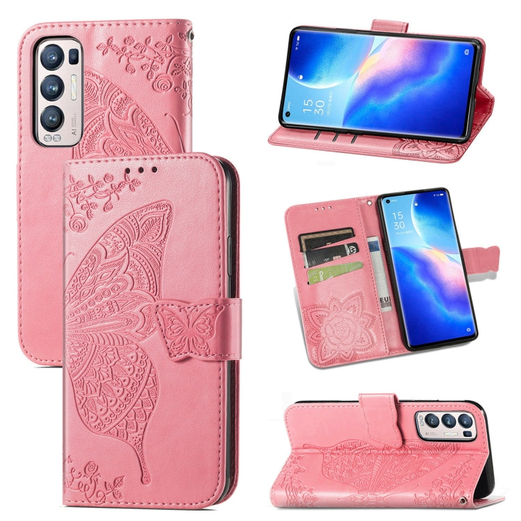 Butterfly Love Flowers Embossed Horizontal Flip Leather Case with Holder & Card Slots & Wallet & Lanyard, For Xiaomi Redmi Note 10 Pro, For OPPO Find X3 Pro, For OPPO Reno5 Pro+