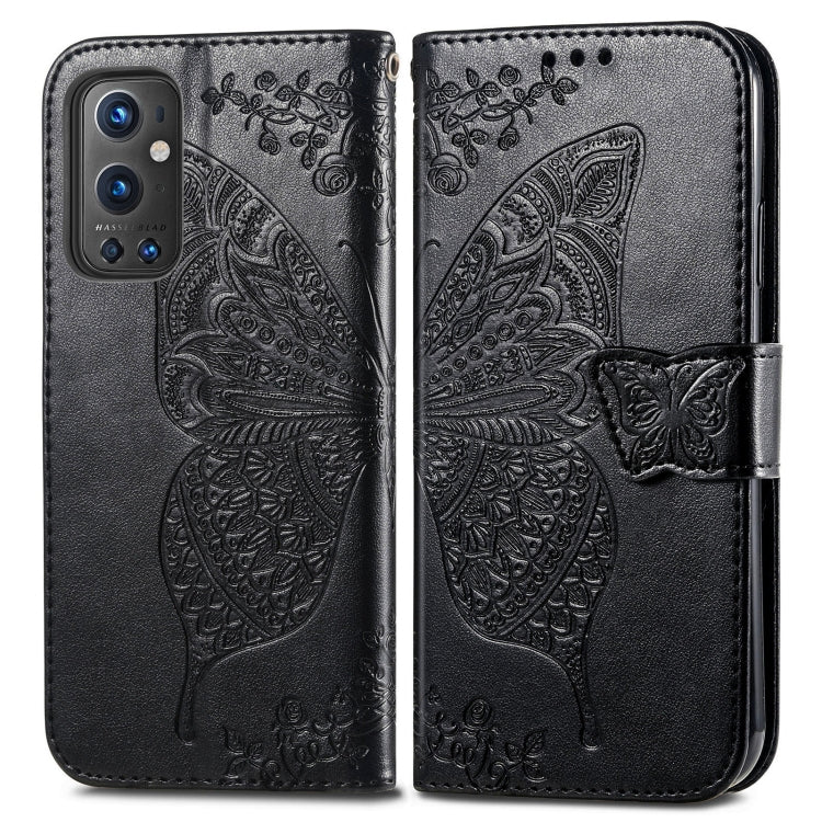 Butterfly Love Flowers Embossed Horizontal Flip Leather Case with Holder & Card Slots & Wallet & Lanyard, For OnePlus 9 Pro, For OnePlus 9