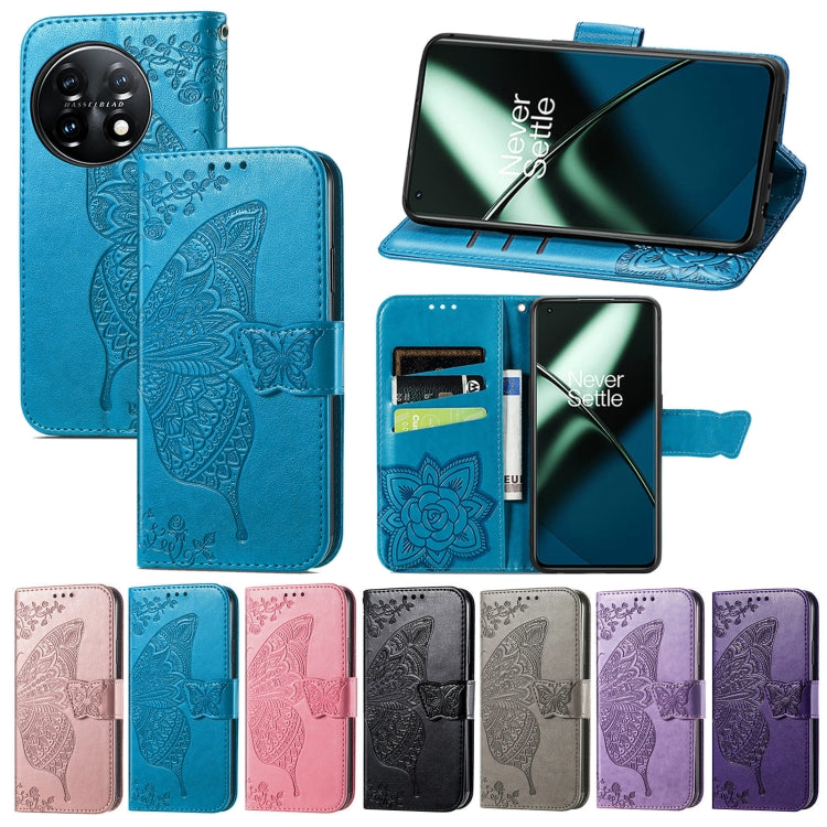 Butterfly Love Flower Embossed Flip Leather Phone Case, For OnePlus 11, For OnePlus Nord N300
