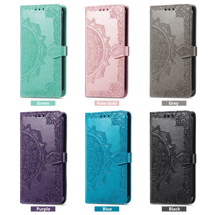 Mandala Flower Embossed Leather Phone Case, For Samsung Galaxy A04, For Samsung Galaxy A04e, For TCL 40 SE, For Tecno Spark 9 Pro