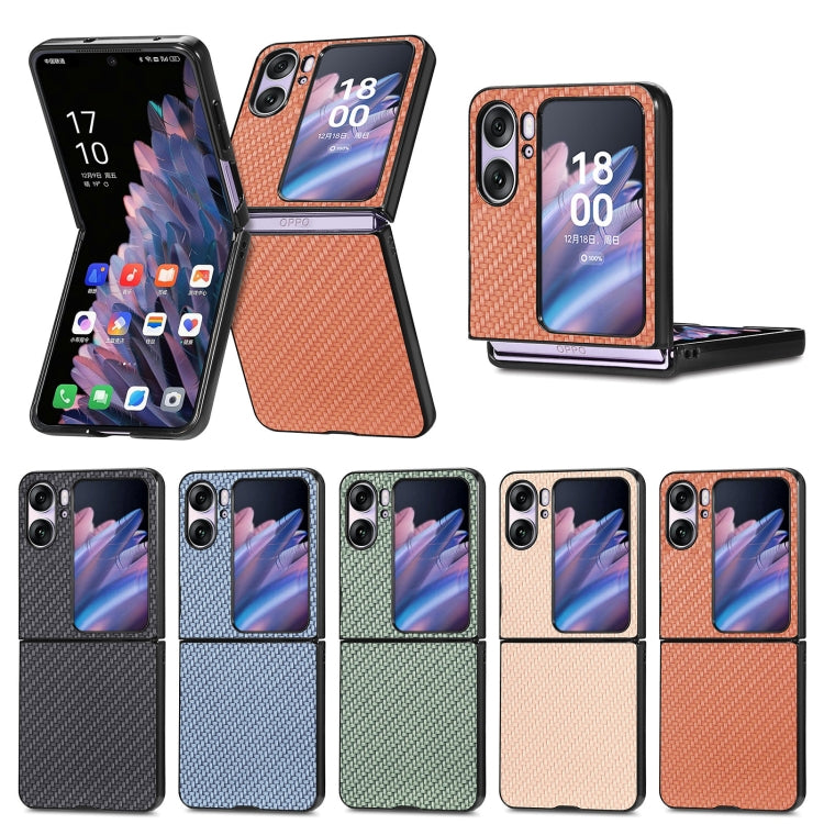 Carbon Fiber Texture Leather Back Cover Phone Case, For Honor Magic Vs, For OPPO Find N2 Flip, For OPPO Find N2, For Google Pixel Fold