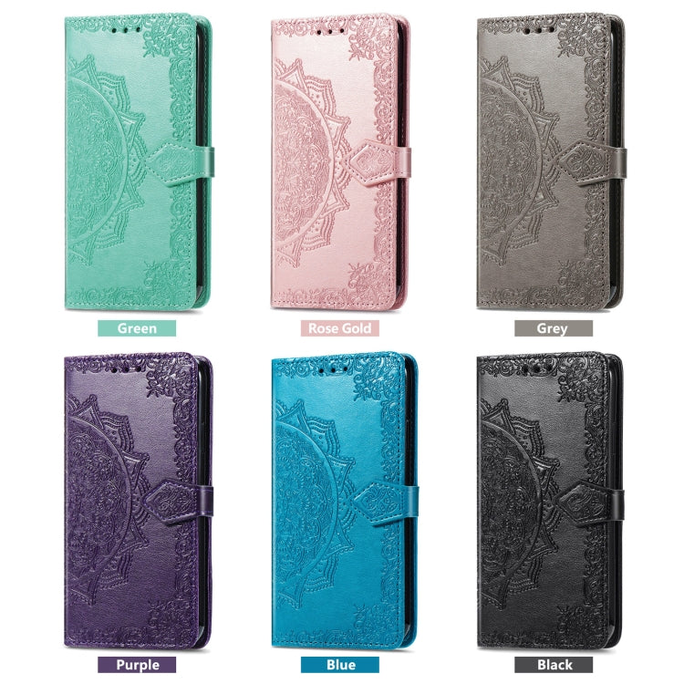 Mandala Flower Embossed Leather Phone Case, For Honor 9C