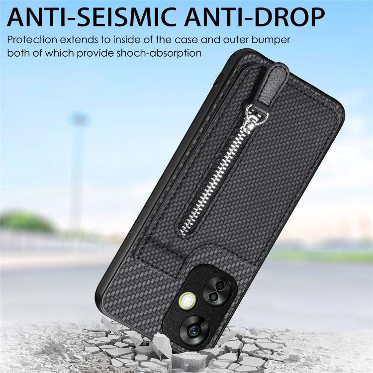 Carbon Fiber Vertical Flip Zipper Phone Case, For OnePlus Ace 6 / 6T / 15R, For OnePlus 15, For Oneplus Nord CE 3 Lite, For OnePlus Nord CE 2 Lite