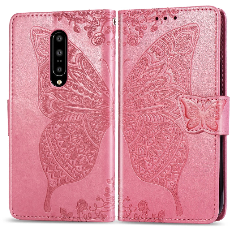 Butterfly Love Flowers Embossing Horizontal Flip Leather Case for One Plus 7 Pro with Holder & Card Slots & Wallet & Lanyard, For OnePlus 7 Pro