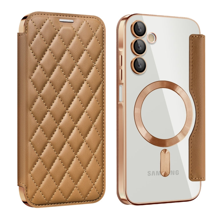Shield MagSafe RFID Anti-theft Rhombus Leather Phone Case, For Samsung Galaxy S24+ 5G, For Samsung Galaxy S24 5G, For Samsung Galaxy A15