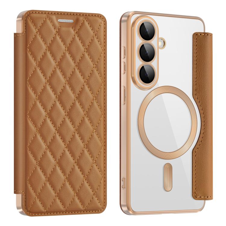 Shield MagSafe RFID Anti-theft Rhombus Leather Phone Case, For Samsung Galaxy S26+ 5G, For Samsung Galaxy S26 Ultra 5G, For Samsung Galaxy S26 5G