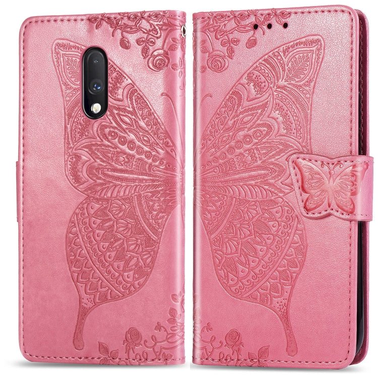 Butterfly Love Flowers Embossing Horizontal Flip Leather Case For One Plus 7 with Holder & Card Slots & Wallet & Lanyard, For OnePlus 7
