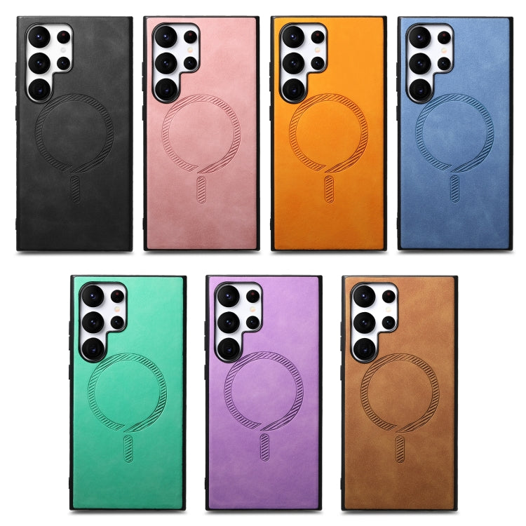 Solid Color Retro Magsafe PU Back Cover Phone Case, For Samsung Galaxy S23 Ultra 5G, For Samsung Galaxy S23+ 5G, For Samsung Galaxy S23 5G